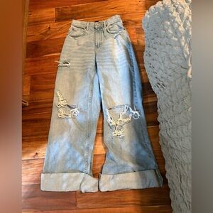 BDG Skater Baggy Jeans Size 26 Distressed Light Wash Y2K‎ Denim (0316)